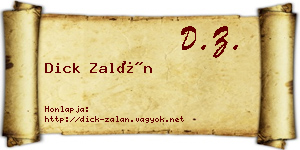 Dick Zalán névjegykártya