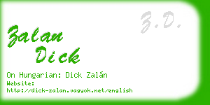 zalan dick business card